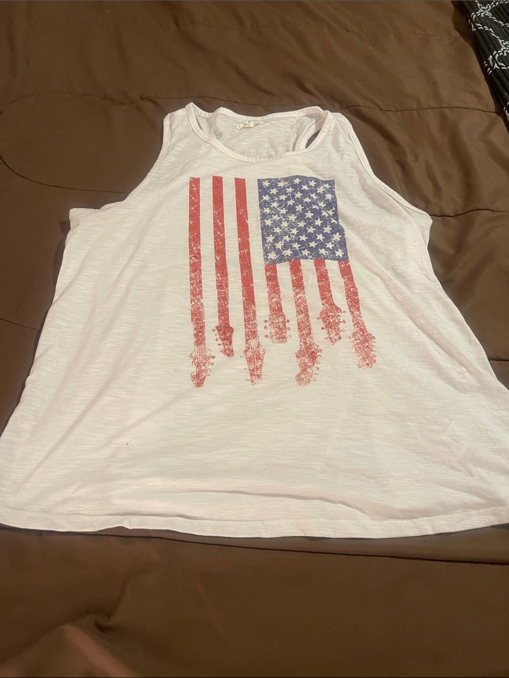 White American Flag Tank Top - Women's Sleeveless Tee